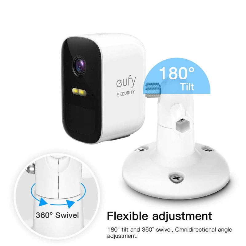 VOMENC Adjustment Wall Mount Holder Compatible with Eufycam 2,eufyCam 2C/2C Pro, 2/2 Pro, 3C/S300, 3/S330 and Other Eufycams Compatible Models,1/4" Screw Camera Wall Mounts (2PACK, White) - Image 4